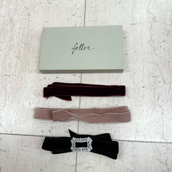 Fallon Jewelry Set of 3 Velvet Choker with Crystal Buckle - Picture 4 of 16